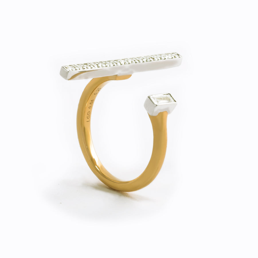 Essence Baguette Two Rows Ring